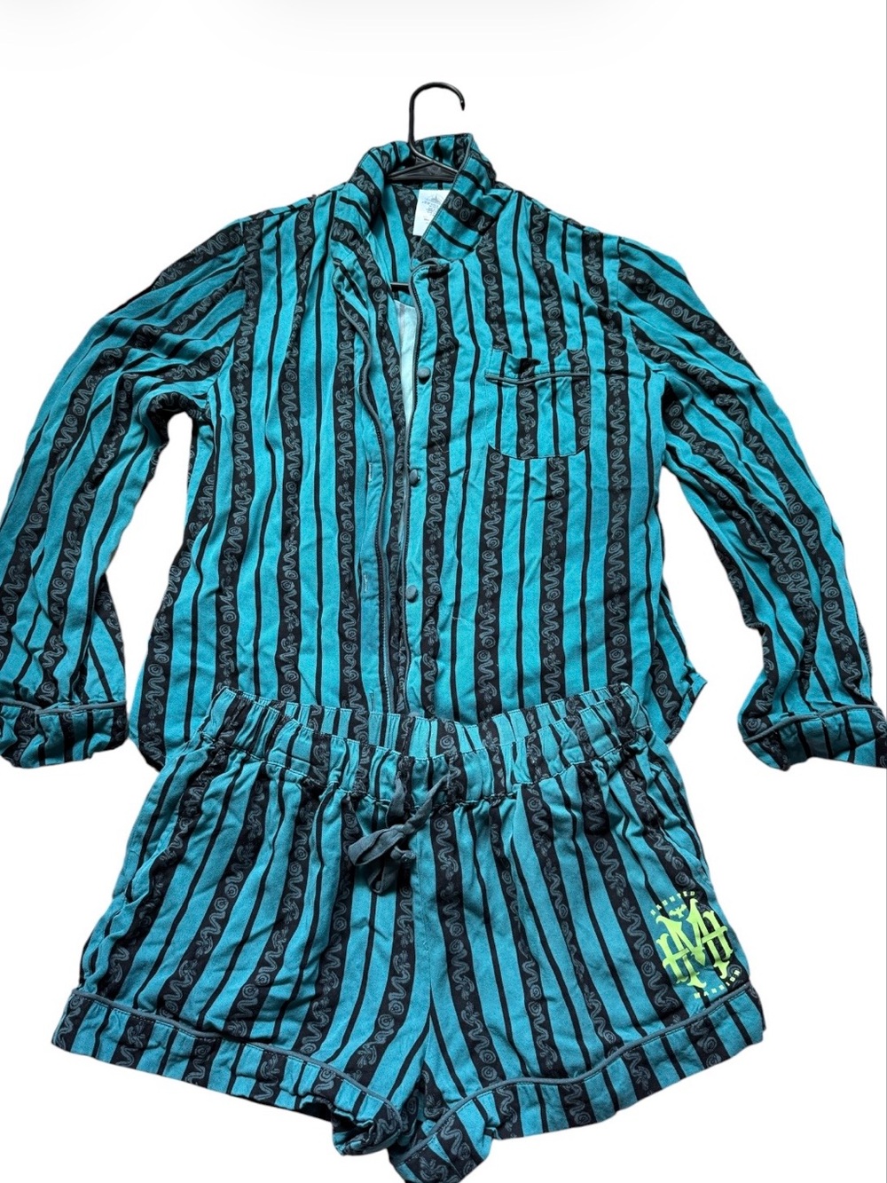 Disney’s Haunted Mansion Authentic Pajama Set Shorts with Pockets & Buttoned top